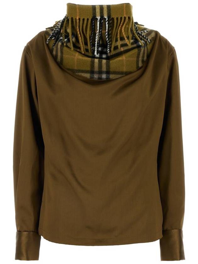 Check Scarf Long Sleeve T Shirt Brown - BURBERRY - BALAAN 2