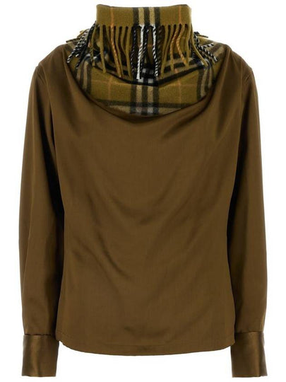 Check Scarf Long Sleeve T Shirt Brown - BURBERRY - BALAAN 2