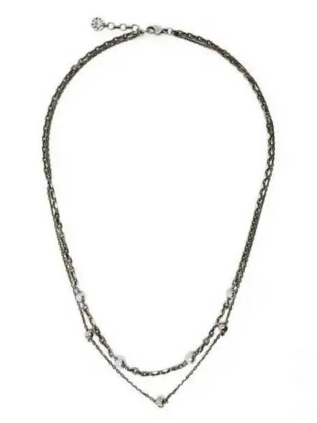 Pearl Skull Chain Necklace Silver - ALEXANDER MCQUEEN - BALAAN 2