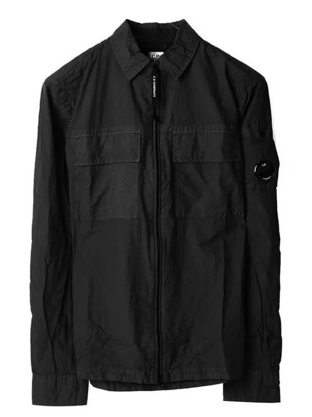 Chrome R Lens Wappen Overshirt Zip-Up Jacket Black - CP COMPANY - BALAAN 2