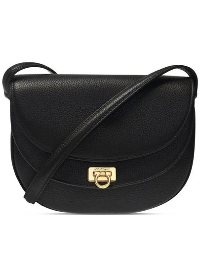 Gancini Travelfl Calfskin Cross Bag Black - SALVATORE FERRAGAMO - BALAAN 2