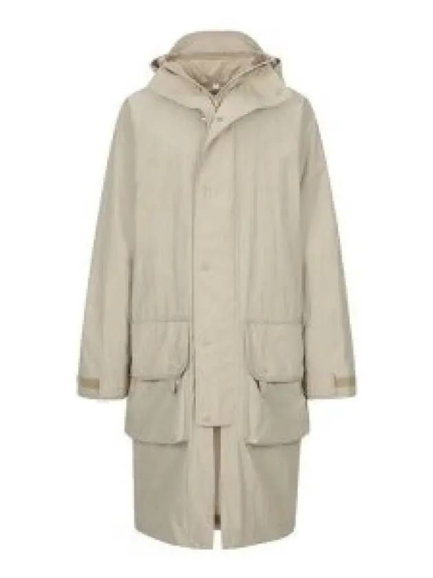 Technical cotton long hooded jacket beige 8057353 - BURBERRY - BALAAN 2