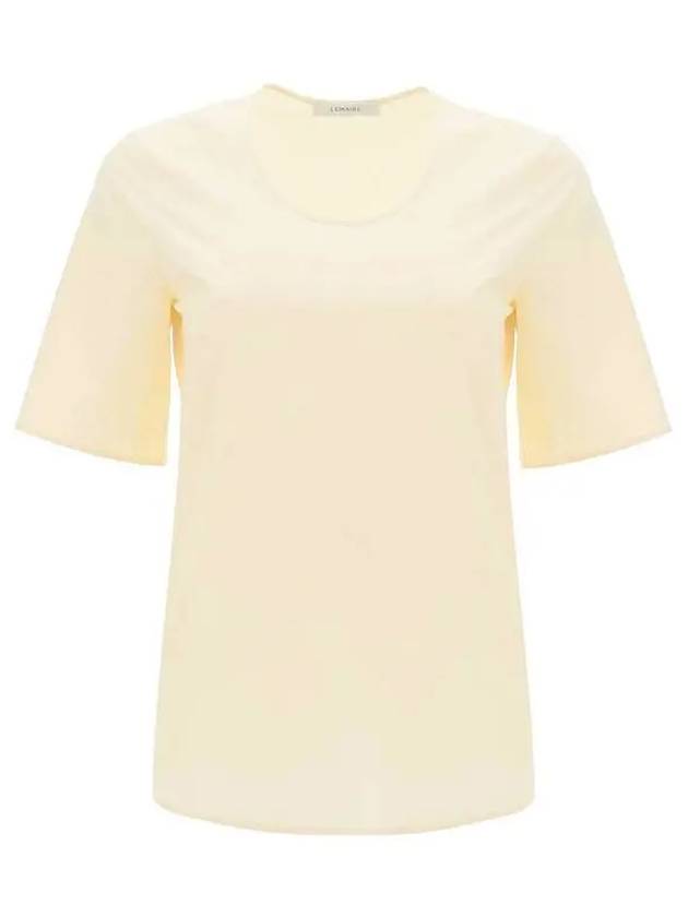 Round Neck Cotton Short Sleeve T-Shirt Cream - LEMAIRE - BALAAN 2