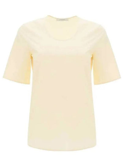 Round Neck Cotton Short Sleeve T-Shirt Cream - LEMAIRE - BALAAN 2