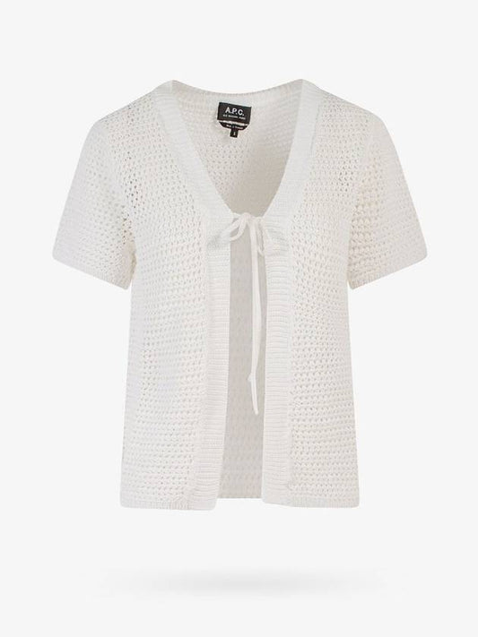 Women's Tie Front Knit Cardigan Off-White - A.P.C. - BALAAN 1