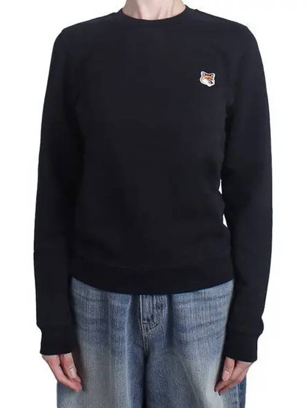 Fox Head Patch Regular Sweatshirt Black - MAISON KITSUNE - BALAAN 2