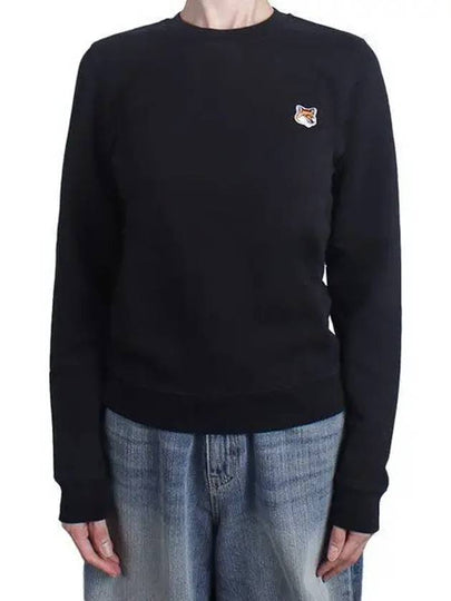 Fox Head Patch Regular Sweatshirt Black - MAISON KITSUNE - BALAAN 2