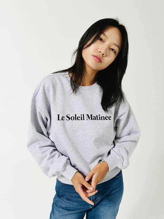 Brushed Options Logo Sweat Shirts MELANGE GRAY - LE SOLEIL MATINEE - BALAAN 4