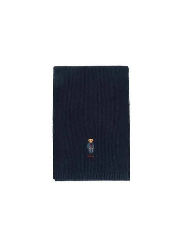 PC1269 433 Solid Denim Bare Knit Muffler - POLO RALPH LAUREN - BALAAN 1