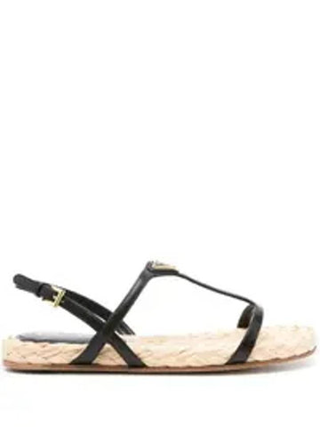 N26 women sandals logo detailed nappa flat sandals - PRADA - BALAAN 1