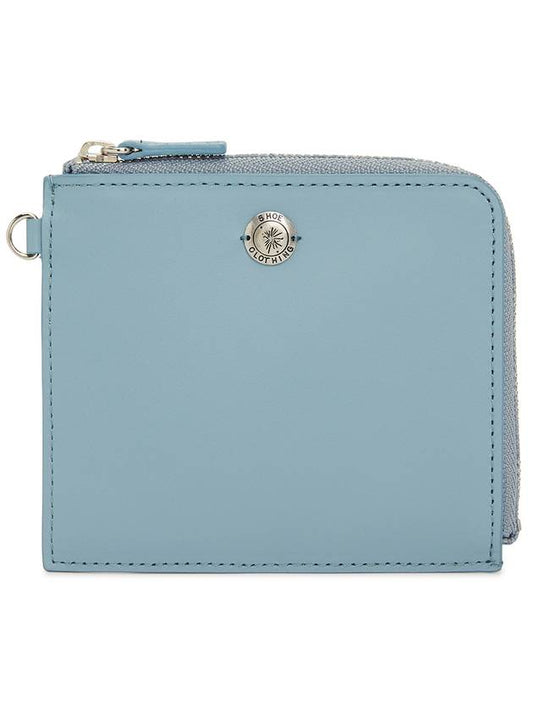 Women's Zippered Leather Coin Wallet Light Blue - MAISON MIHARA YASUHIRO - BALAAN 2