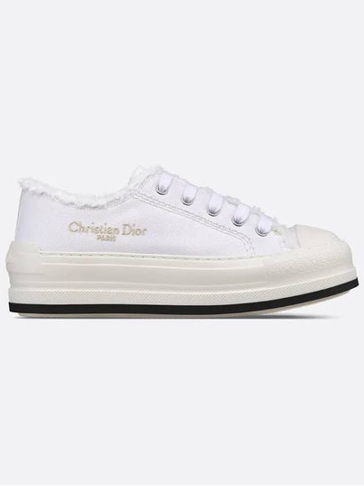 Walk'n Platform Cotton Canvas Low Top Sneakers White - DIOR - BALAAN 2