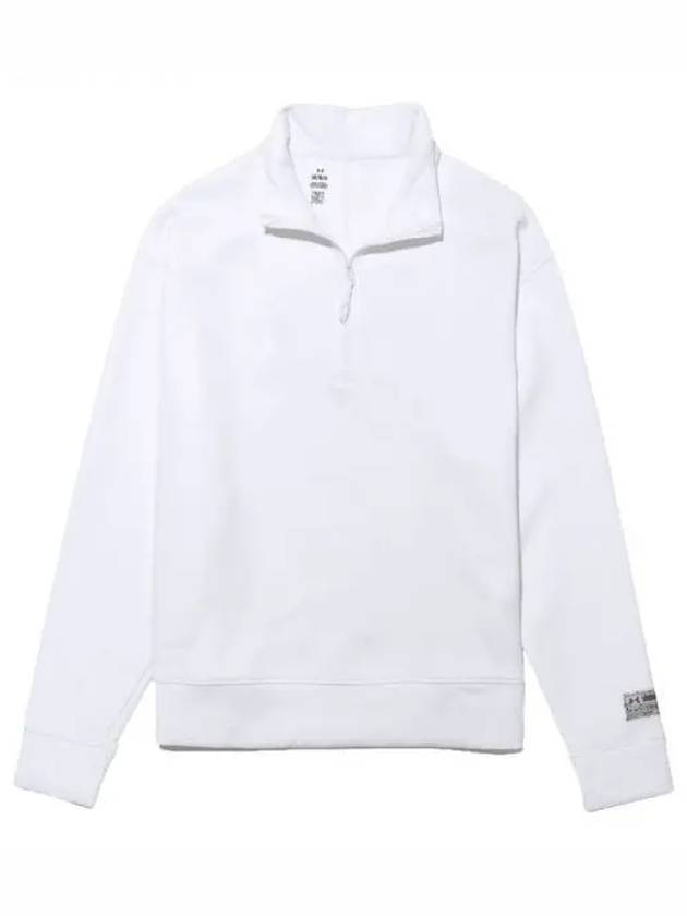 Summit Knit Half Zip Sweatshirt White - UNDER ARMOUR - BALAAN 1