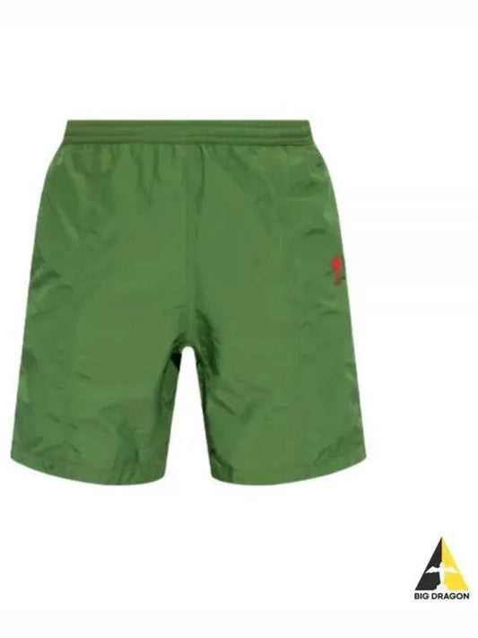 Heart Logo Swim Shorts Green - AMI - BALAAN 2