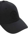 Stone Island Signature Compass Waffen Logo Embro Cotton Baseball Cap Black - STONE ISLAND - BALAAN 4