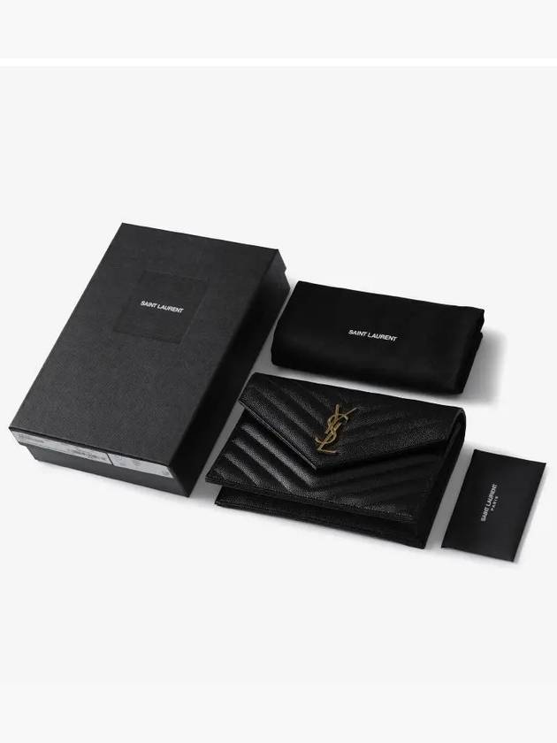 Women's Logo Envelope Chain Long Wallet Black - SAINT LAURENT - BALAAN 5