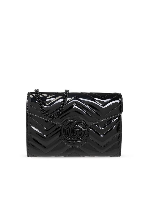 GG Marmont Matelasse Patent Mini Bag Black - GUCCI - BALAAN 1