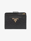 Triangle Logo Leather Half Wallet Black - PRADA - BALAAN 5