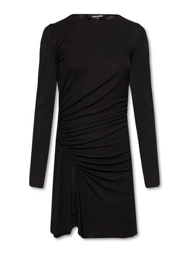 Women's Drape Short Dress Black - DSQUARED2 - BALAAN 1