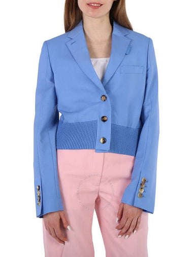 Burberry Ladies Vivid Cobalt Mohair-Wool Tailored Blazer Jacket, Brand Size 2 (US Size 0) - BURBERRY - BALAAN 1