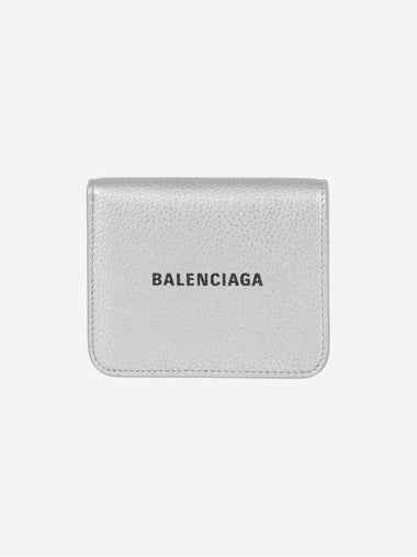 Logo Coin Pocket Flap Half Wallet Silver - BALENCIAGA - BALAAN 1