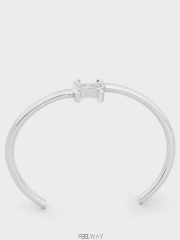 Triomphe Asymmetric Cuff Brass Bracelet Silver - CELINE - BALAAN 2