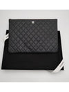 Large Classic Caviar Silver Logo Clutch Bag Black - CHANEL - BALAAN 5