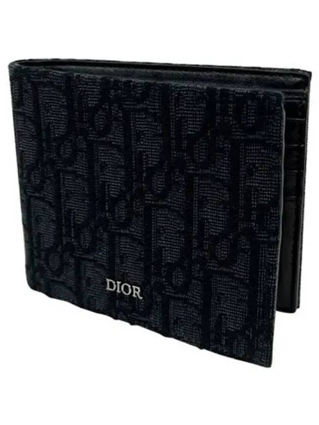 Oblique non fold jacquard compact half wallet noir multi 271383 - DIOR - BALAAN 1