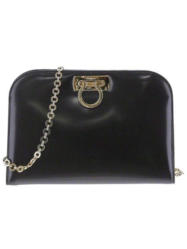 Diana Clutch Shoulder Bag Black - SALVATORE FERRAGAMO - BALAAN 1