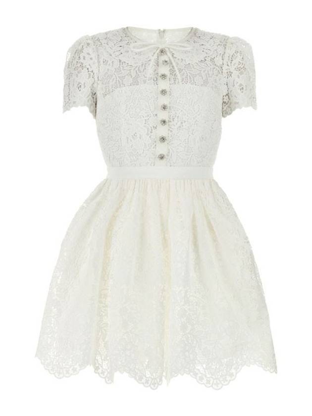 Women's Cord Lace Mini Dress White - SELF PORTRAIT - BALAAN 2