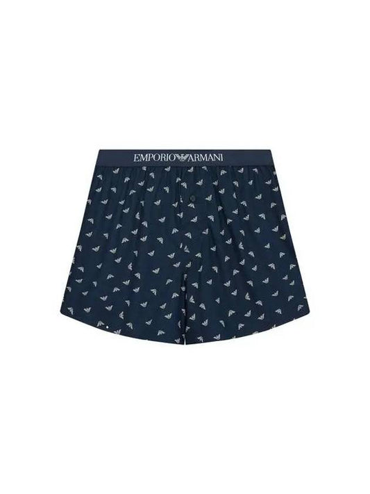 Logo Banding Cotton Boxer Shorts Navy - EMPORIO ARMANI - BALAAN 2