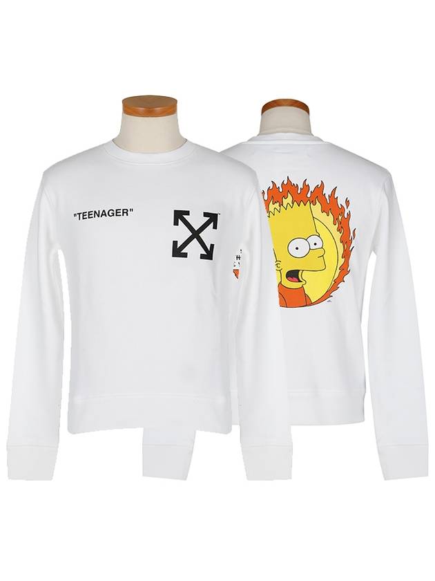 Flamed Bart Crew Neck Long Sleeve T-Shirt White - OFF WHITE - BALAAN 3