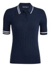 Women's Rib Cotton Short Sleeve Polo Shirt Navy - G/FORE - BALAAN 2