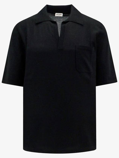 24 ss RESPONSIBLE Wool Polo Shirt WITH TON SUR TON Monogram 778950Y75YW1000 B0651012421 - SAINT LAURENT - BALAAN 1