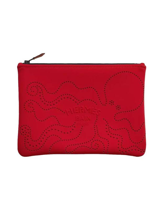 Neobain Poulpe Fiction Medium Clutch Bag Red - HERMES - BALAAN 1