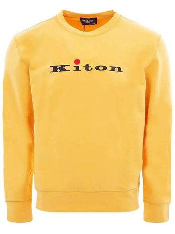 23SS UMK0259 YELLOW Logo Yellow Sweatshirt - KITON - BALAAN 1