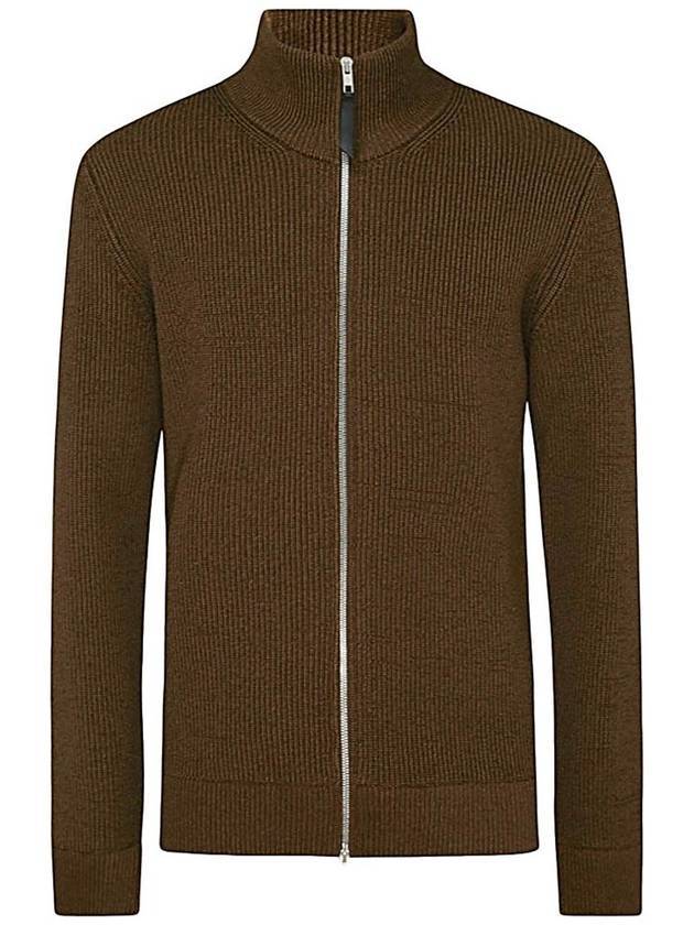 Stitch Knit High Neck Full Zip Up Cardigan Olive - MAISON MARGIELA - BALAAN 1