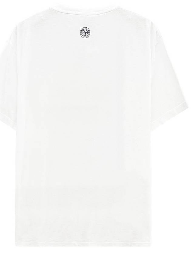 Tricromia One Print Garment Dyed Cotton Jersey Short Sleeve T-Shirt White - STONE ISLAND - BALAAN 3