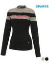 Women s simple color combination logo badge point knit sweater SO3LKT001 - SPARKS - BALAAN 2