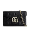 Pearl GG Marmont Matelasse Mini Shoulder Bag Black - GUCCI - BALAAN 1