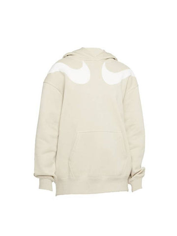 Sportswear Swoosh Fleece Pullover Hooded Top Beige - NIKE - BALAAN.