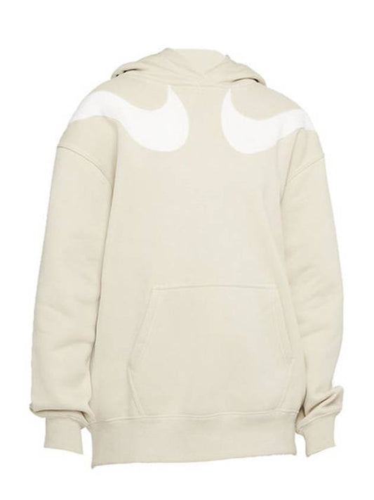 Sportswear Swoosh Fleece Pullover Hooded Top Beige - NIKE - BALAAN.