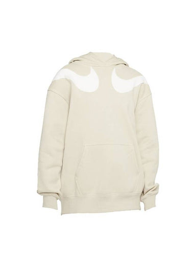 Sportswear Swoosh Fleece Pullover Hoodie Beige - NIKE - BALAAN 1