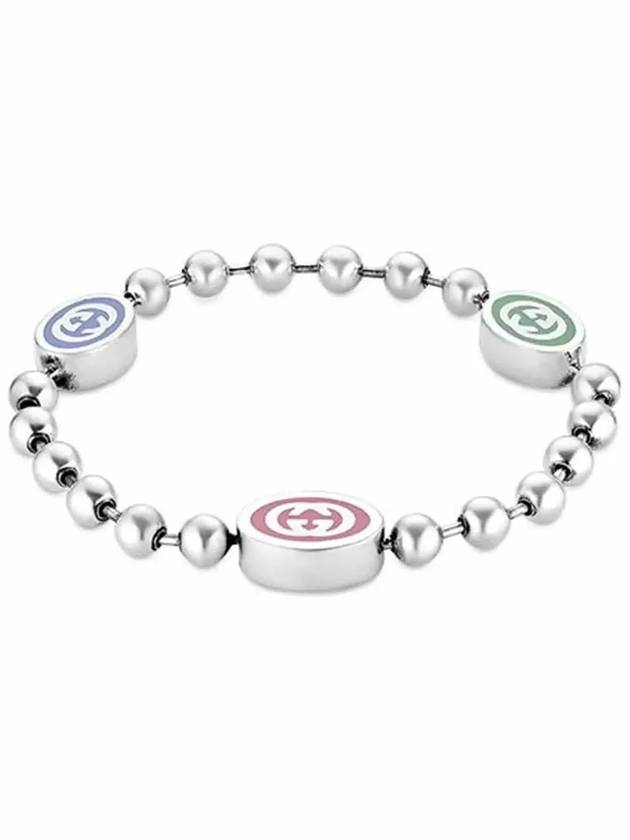 Interlocking G Enamel Multicolor Ball Chain Bracelet YBA753442001 Silver - GUCCI - BALAAN 4