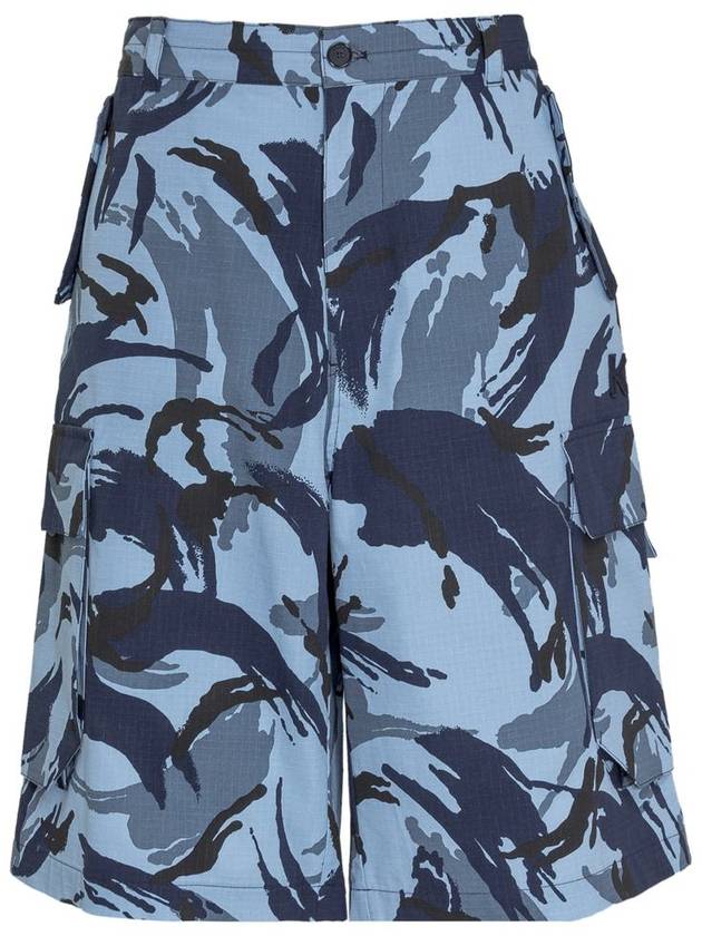 camo print bermuda cargo shorts blue - KENZO - BALAAN 2