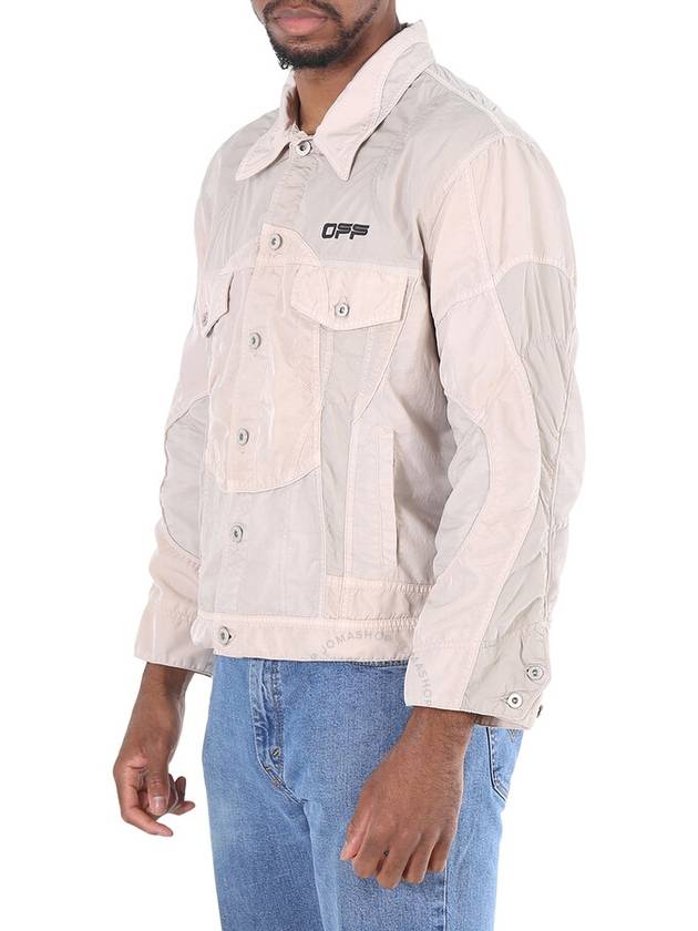 logo denim effect jacket beige - OFF WHITE - BALAAN 3