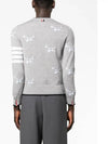 Hector Intarsia Crew Neck Knit Top Grey - THOM BROWNE - BALAAN 6