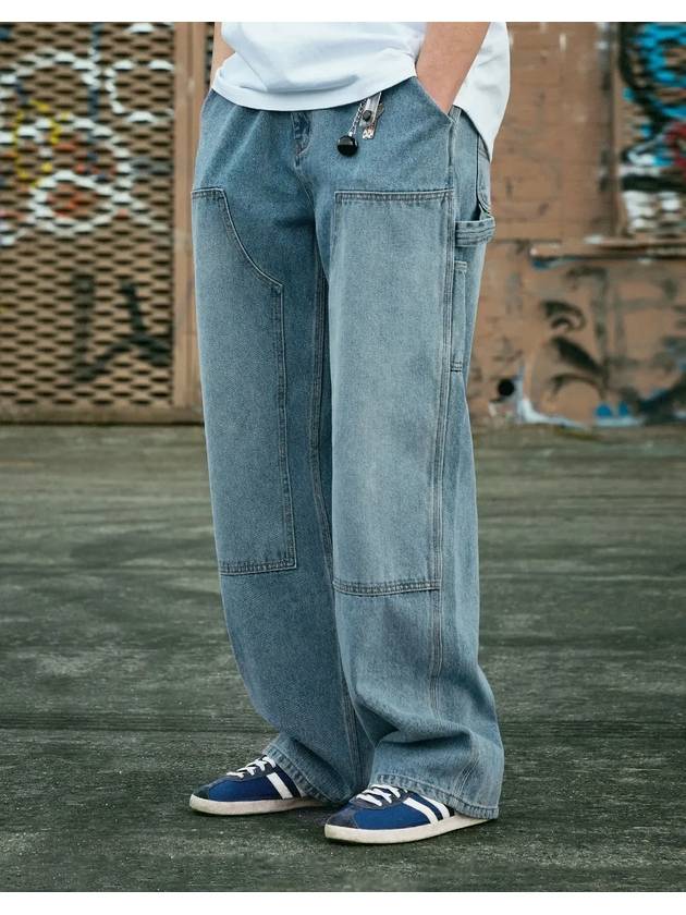 Wide carpenter denim pants light blue FDP105 - FLUKE - BALAAN 1