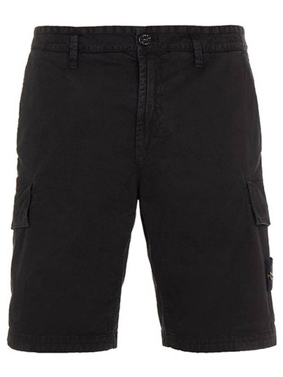 Logo Patch Cargo Bermuda Shorts Black - STONE ISLAND - BALAAN 2