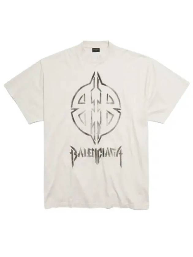 Metal BB Stencil Cotton Short Sleeve T-Shirt White - BALENCIAGA - BALAAN 2